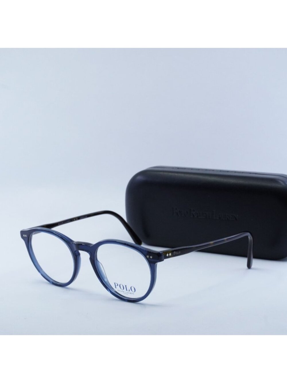 Polo Ralph Lauren PH2083 5276 Round Eyeglasses - Shiny Transparent Blue 48mm